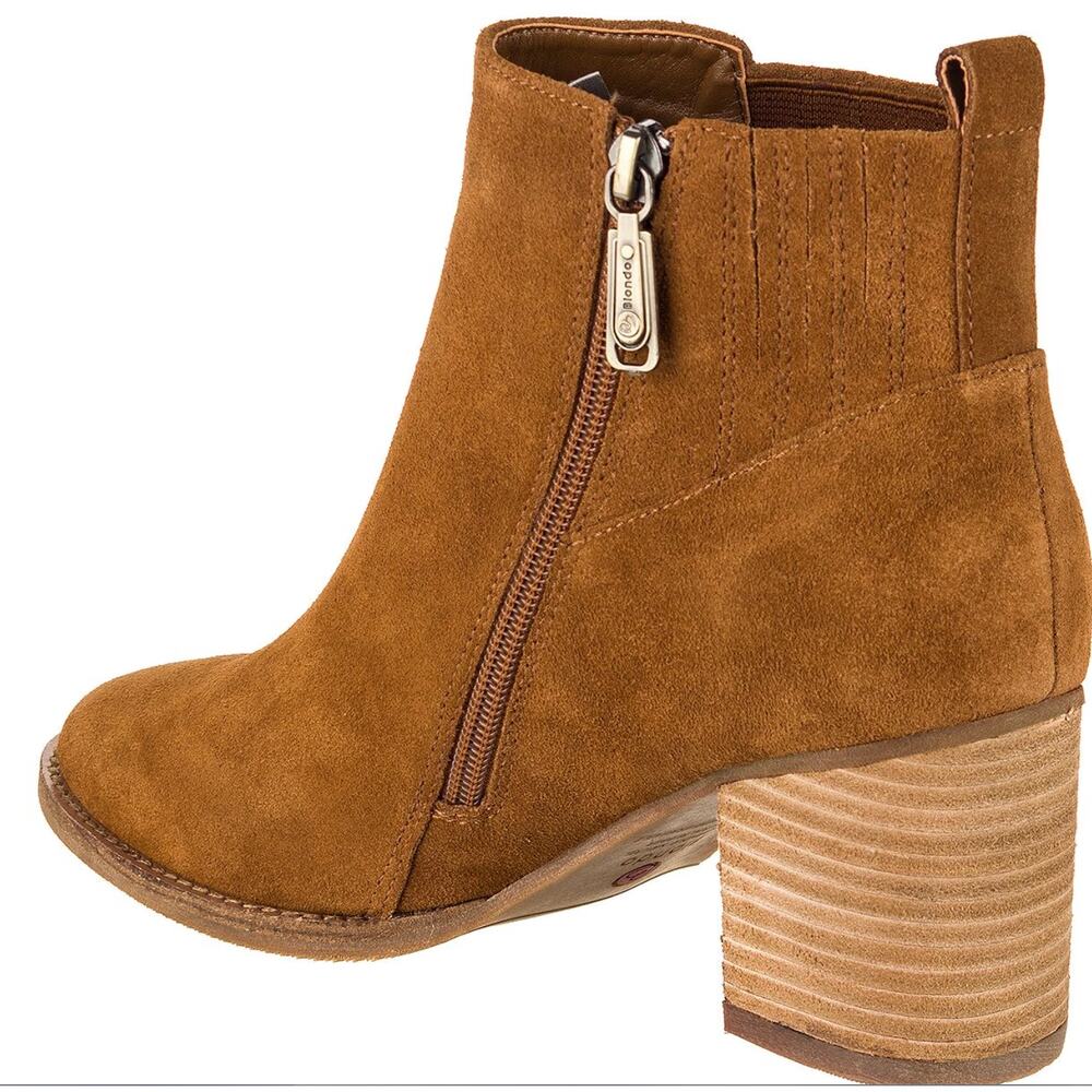 BLONDO tan suede NOA waterproof boots size 9 Casual Leather Block Heel - Picture 5 of 5